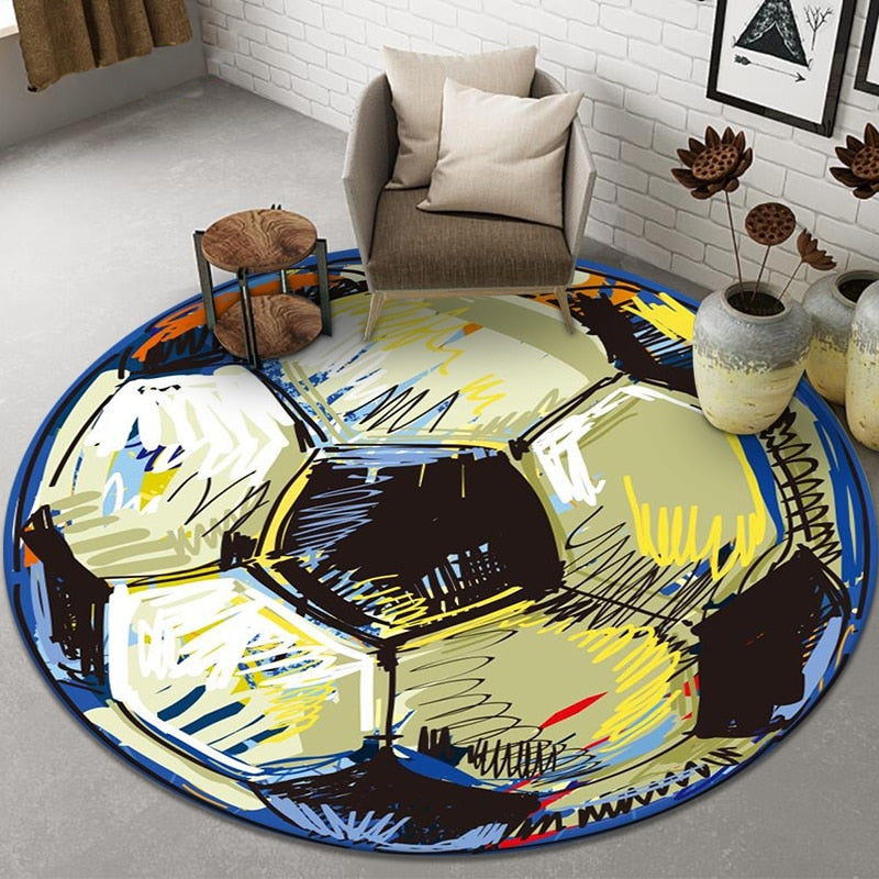 Soccer 2 Round Rug