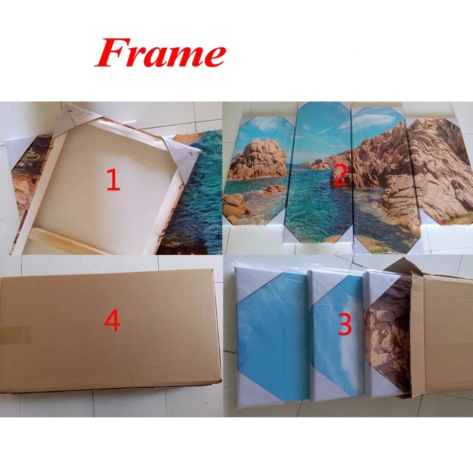 Modern World Map Wall Art with Frame