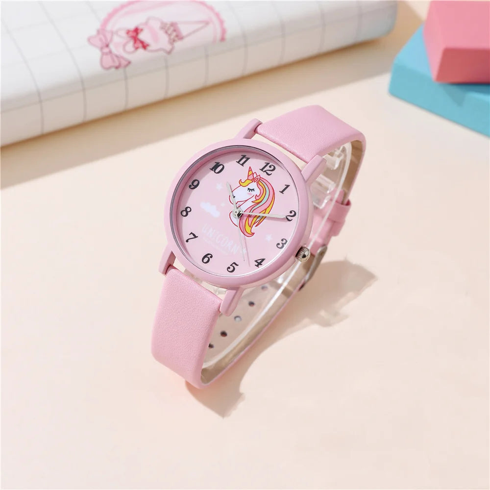 Reloj de unicornio de cuero
