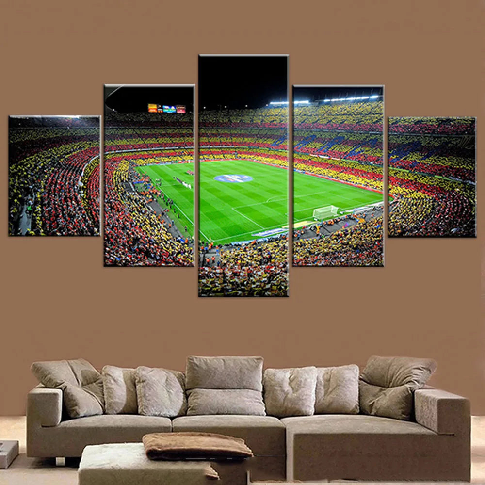 Soccer Field Wall Art 5 Pieces