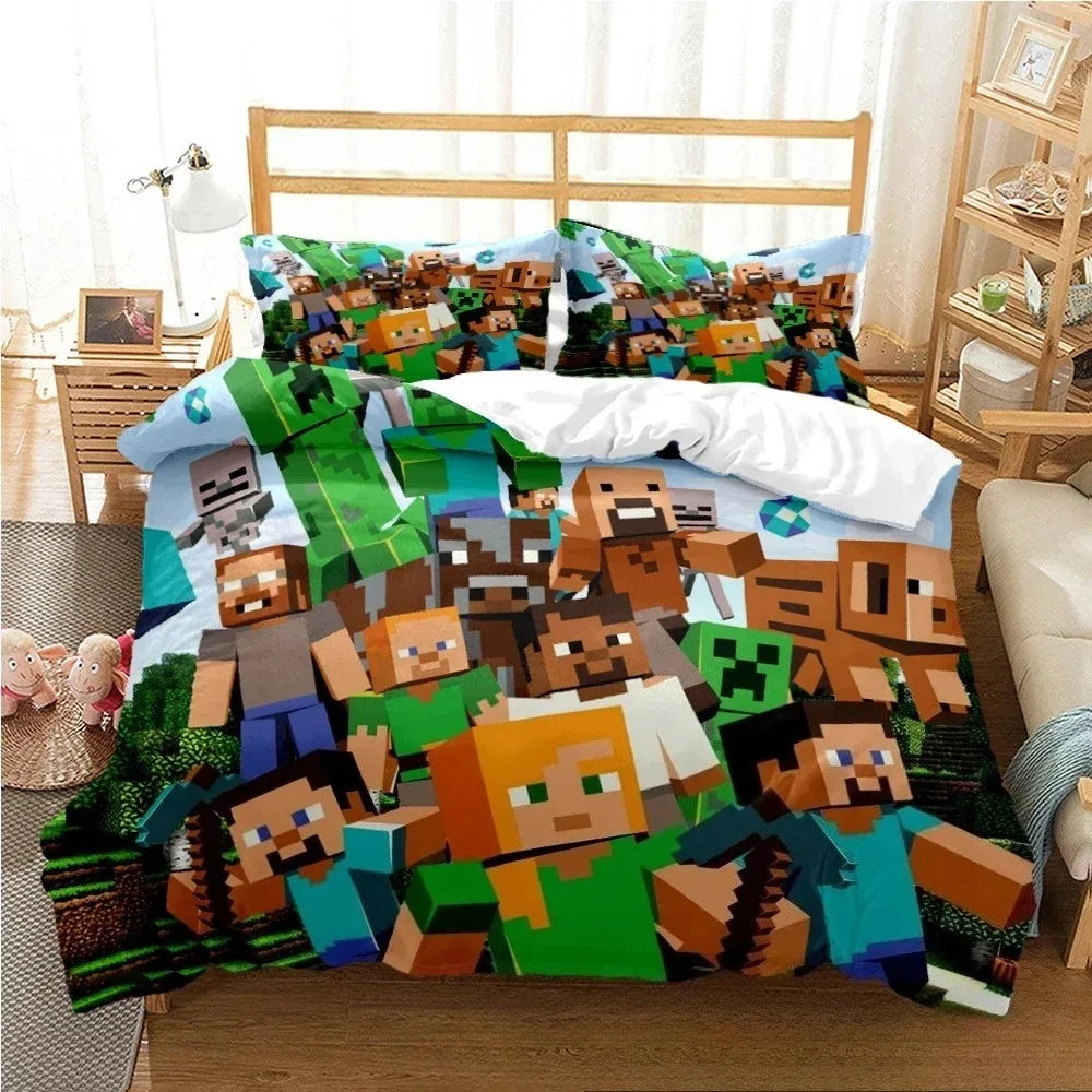 M-Mine craft Pixel bedding set