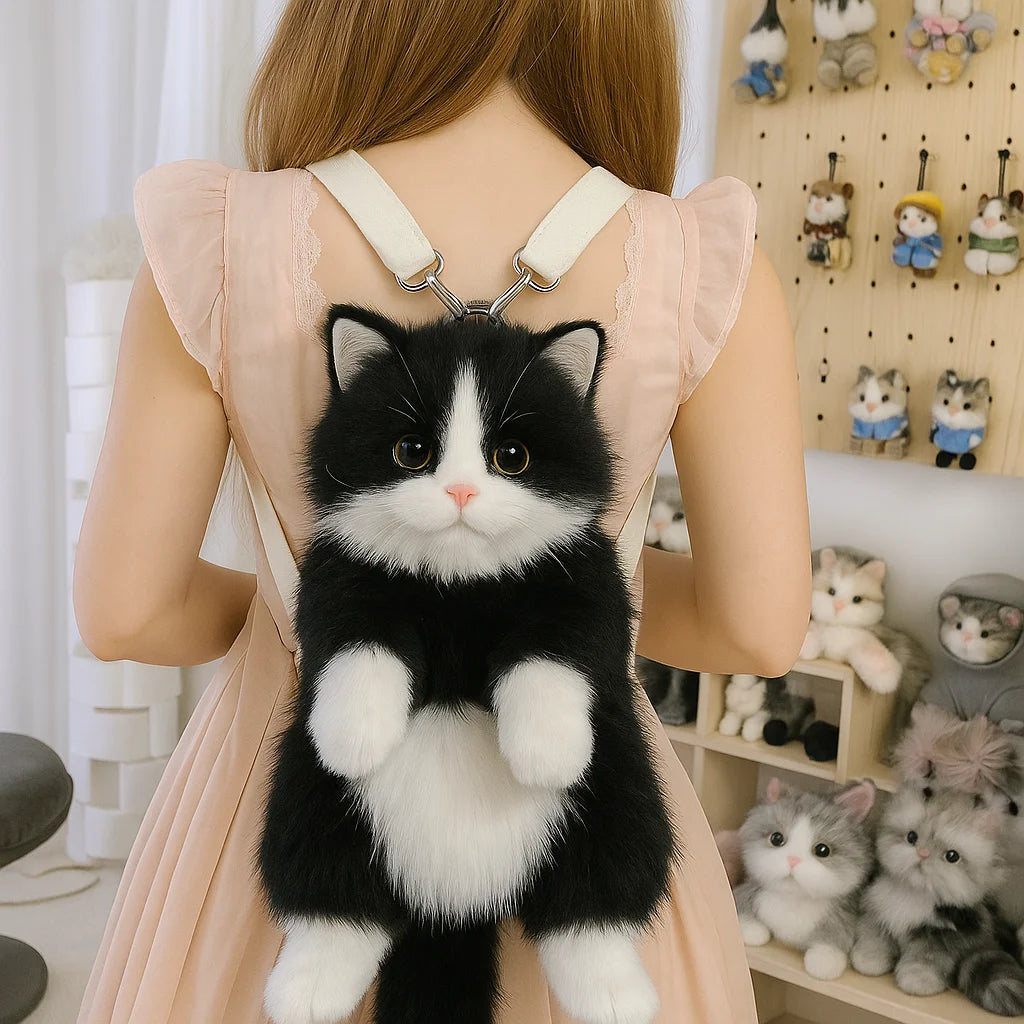 Sac à Dos Chat en Peluche – Sac Animal Doux et Original