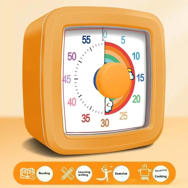 Minuteur Visuel Enfant 60 Minutes – Horloge Éducative Silencieuse avec Compte à Rebours Coloré