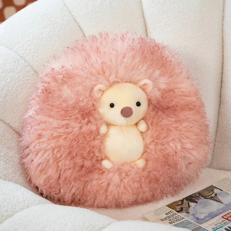 Peluche Hérisson Rond et Moelleux 40 cm – Coussin Animal Kawaii Doux pour Enfants
