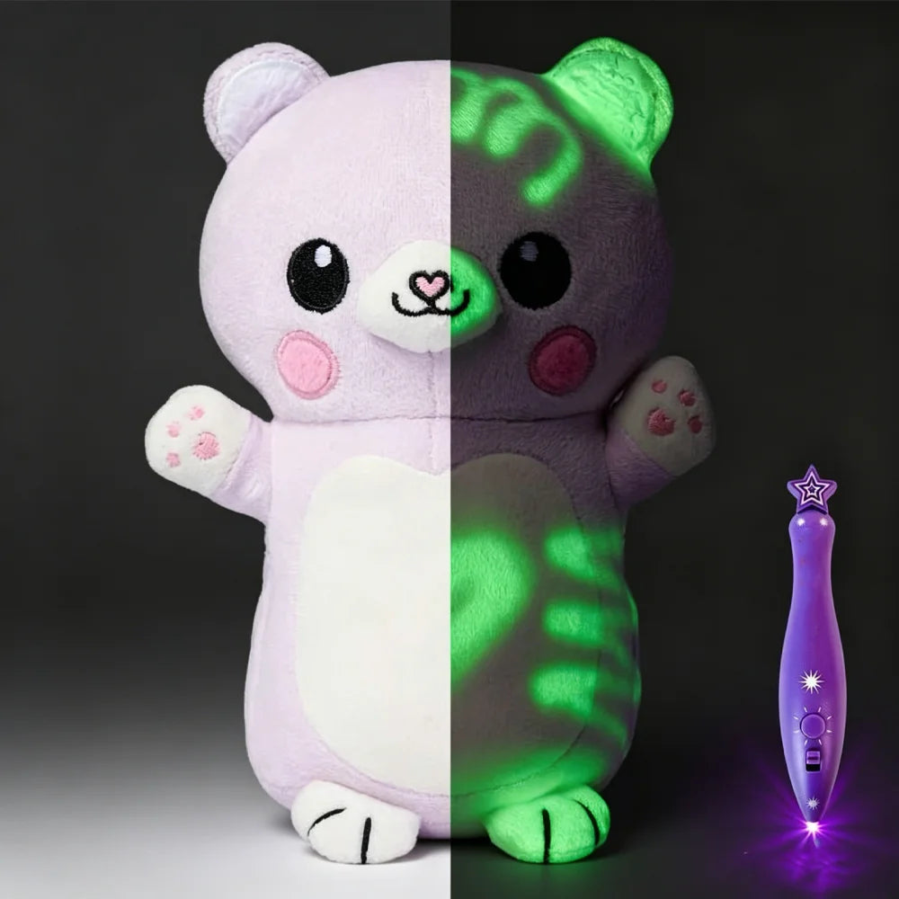 Peluche Lumineuse à Dessiner – Compagnon Doux avec Stylo UV Effaçable