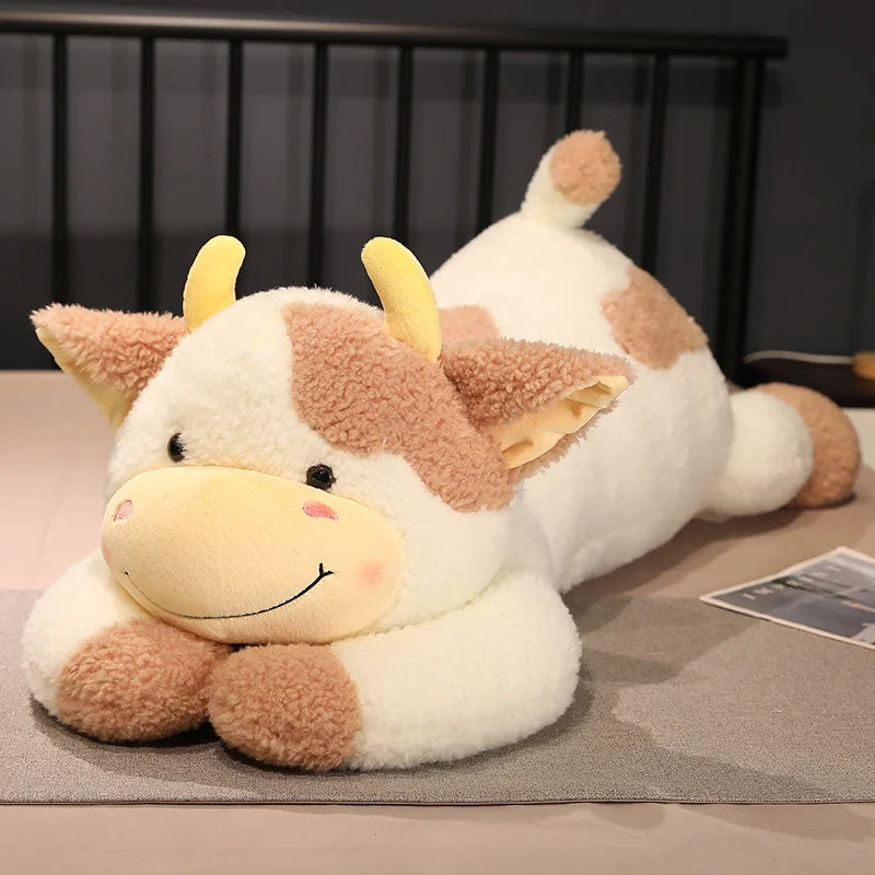 Peluche Vache Géante 90 cm – Coussin Doux et Moelleux pour Enfants