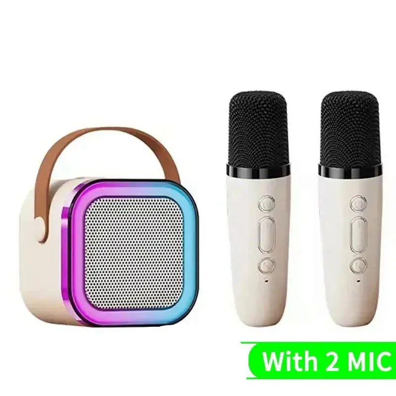 Mini Machine Karaoké Bluetooth avec Micro Sans Fil – Haut-Parleur LED Portable
