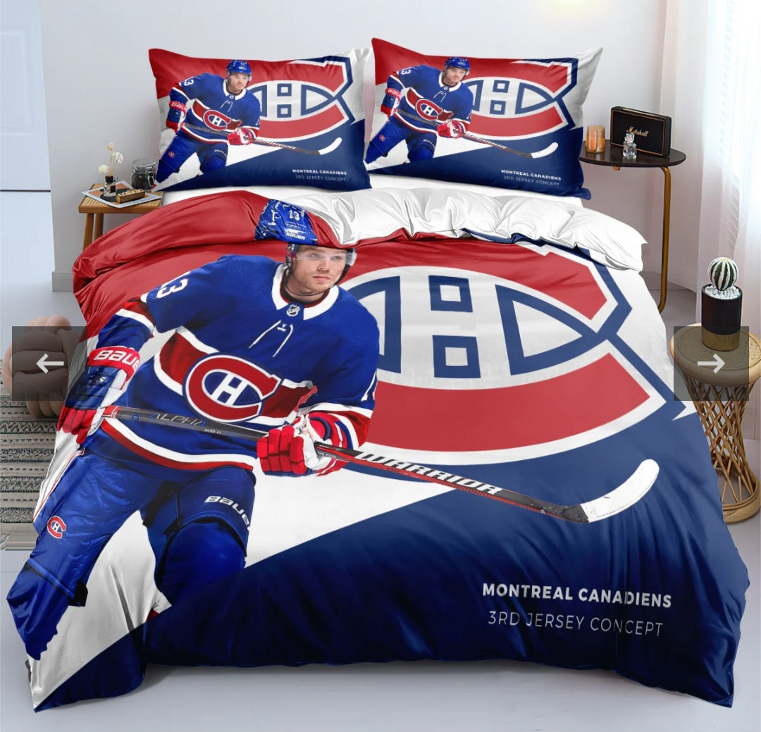 Montreal Team Ice Hockey Duvet Cover Bedding Set