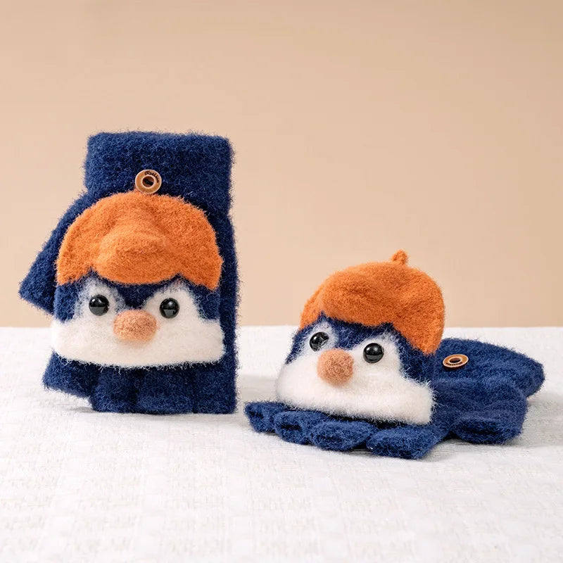 Gloves Cute Penguin Gloves Kids Warm 3-10Y