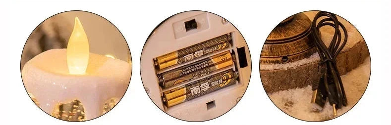 Chandelle musical Christmas Crystal Snow LED