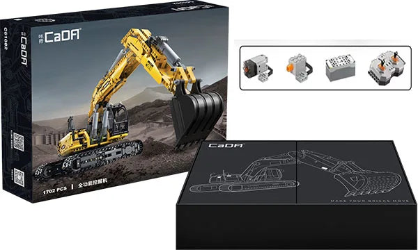 Pelle mécanique Grue Technique 1702Pcs Remote Control Engineering Building Blocks RC Excavator