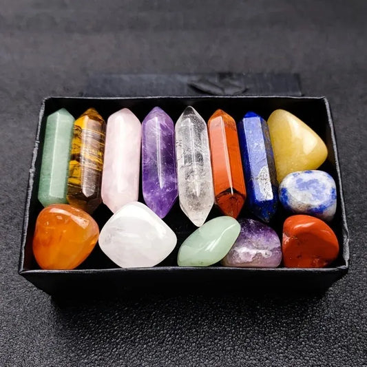 14pcs Sets Quartz Crystal Chakra Stones