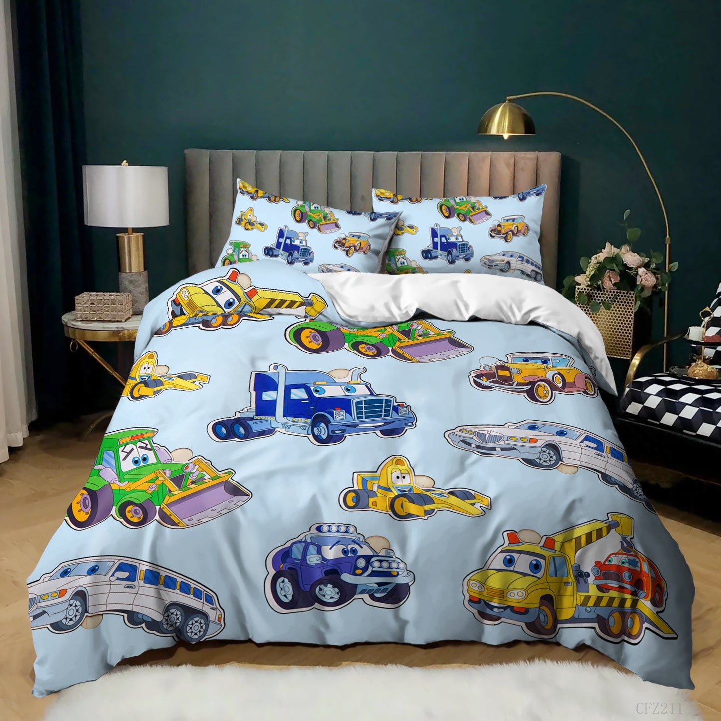 Cartoon Truck Bedding Set