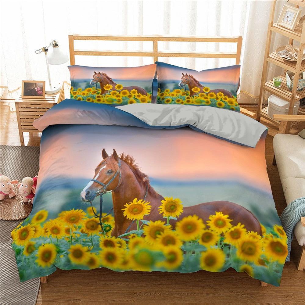 Ensemble de literie Horses Luxury 3D