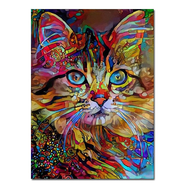 Abstract Feline Wall Art