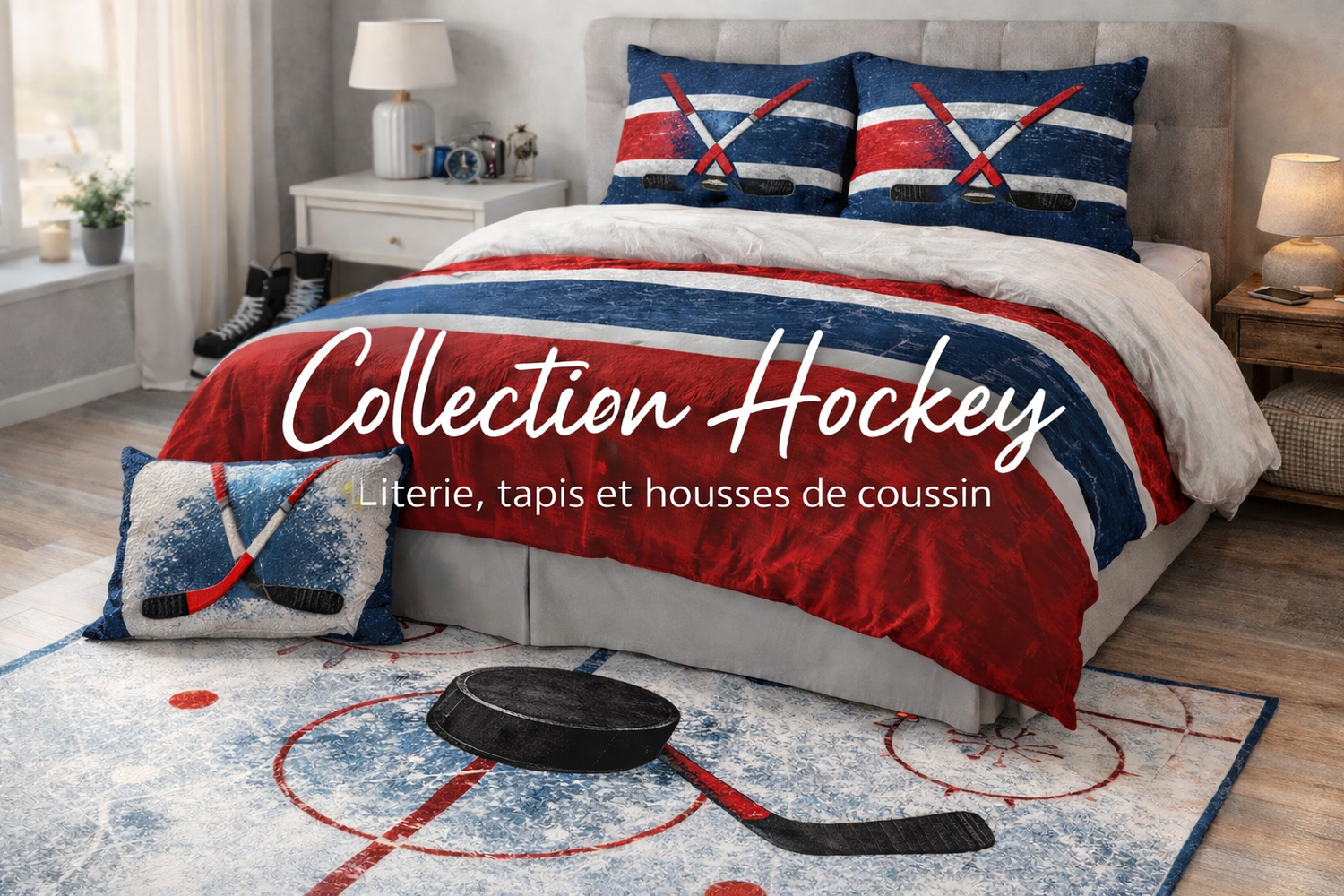 Collection Hockey | Literie, tapis et housses de coussin
