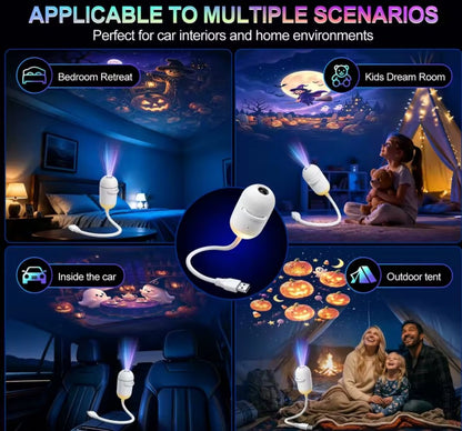 Projecteur Halloween – Lampe à 12 motifs interchangeables