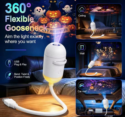 Projecteur Halloween – Lampe à 12 motifs interchangeables