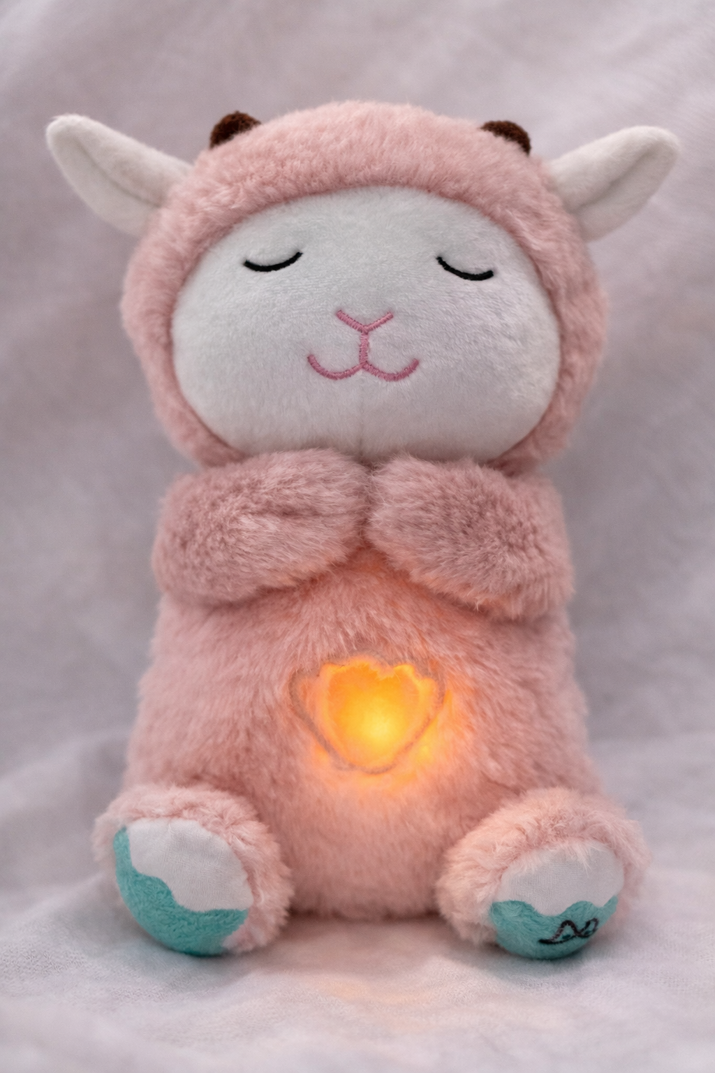 Peluche respirante agneau lumineuse compagnon de nuit enfant
