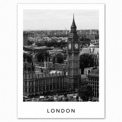 Lienzo Ciudad del Mundo Blanco y Negro