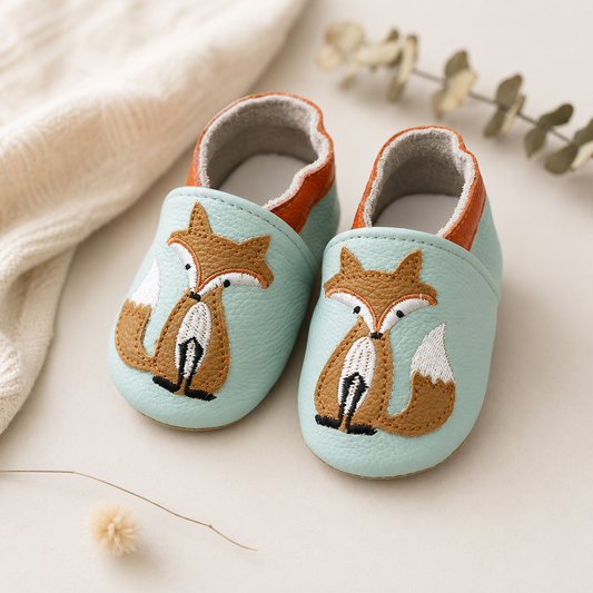 Mocassin anti-dérapant pour bébé cuir véritable