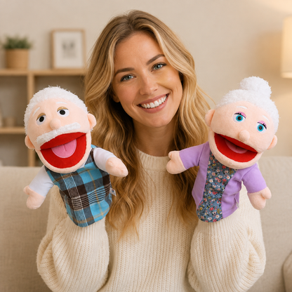 Marionnette à Main en Peluche – Poupée Interactive pour Histoires et Jeux Éducatifs