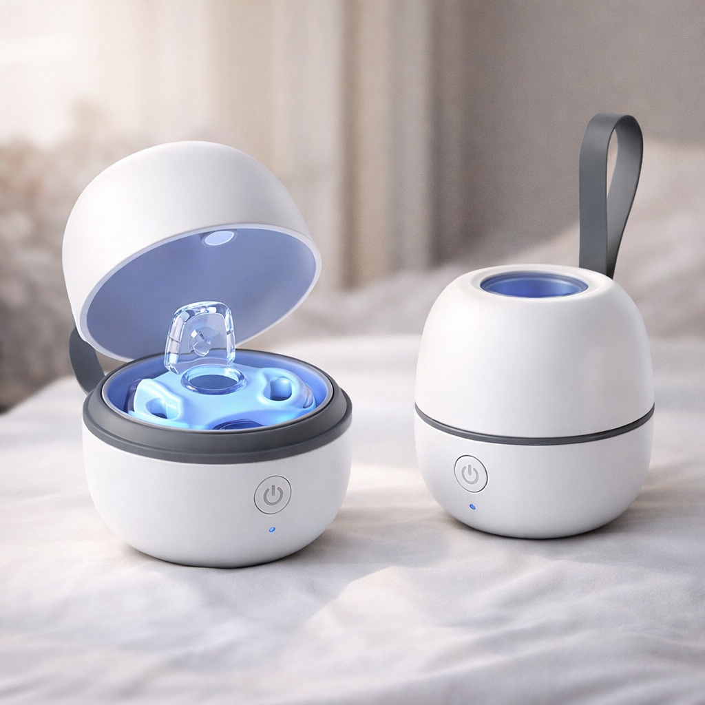 Stérilisateur UV portable pour suce et tétine bébé, solution d’hygiène compacte sans eau