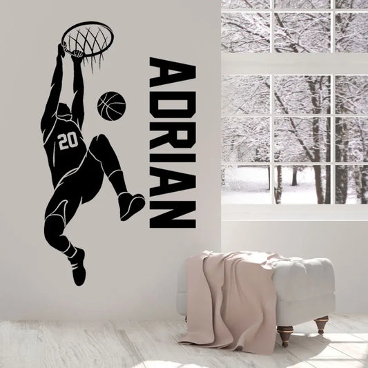 Autocollant mural Personnalisable Basketball