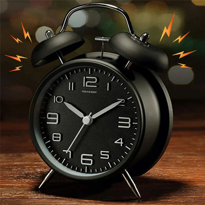 reveil vintage double cloche horloge classique retro eclairage silencieux