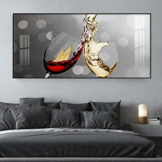 Cadre et Canvas vin rouge et blanc 50*100