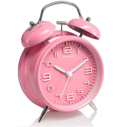 Réveil Vintage Double Cloche – Horloge Classique Silencieuse avec Rétroéclairage