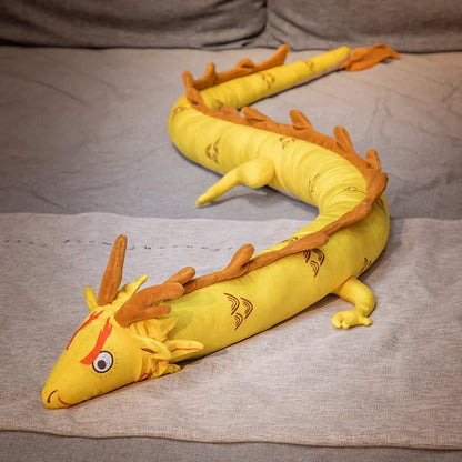 Peluche dragon géante XXL de 220 cm en tissu ultra doux, idéale comme coussin de corps, décoration de chambre ou cadeau pour les amateurs de dragons.