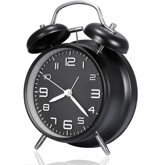 reveil vintage double cloche horloge classique retro eclairage silencieux