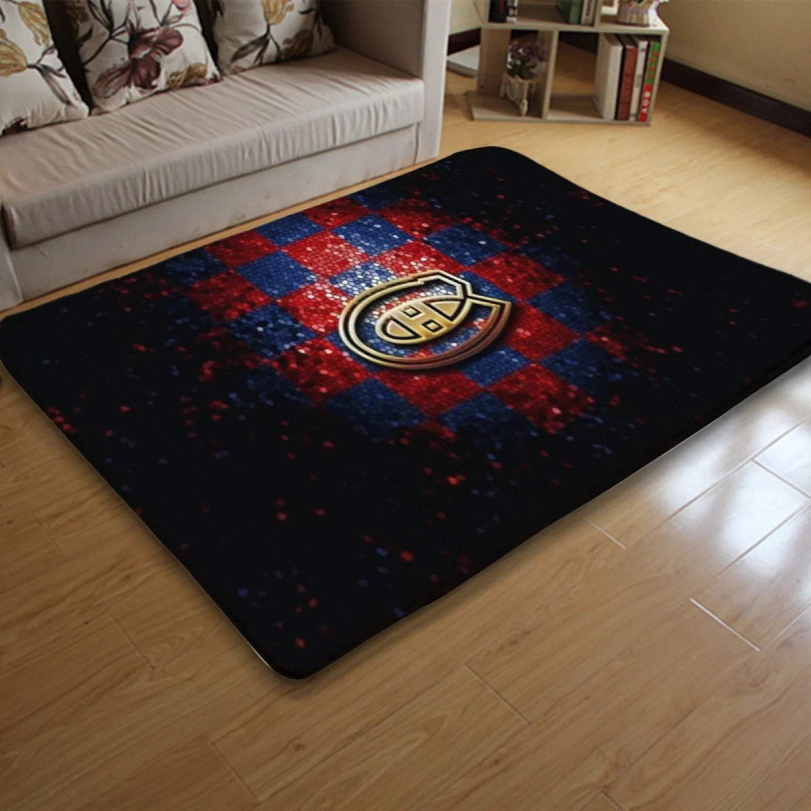

Tapis hockey Montreal rouge et bleu style sportif