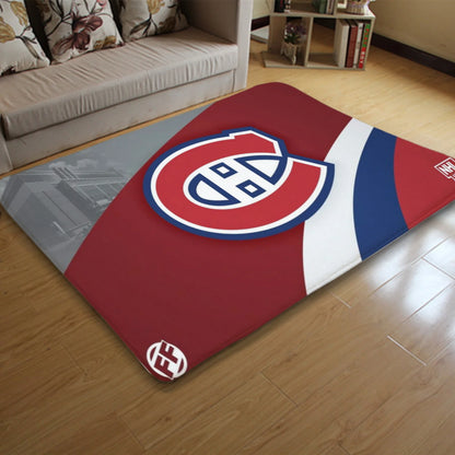 

Tapis hockey Montreal rouge et bleu style sportif