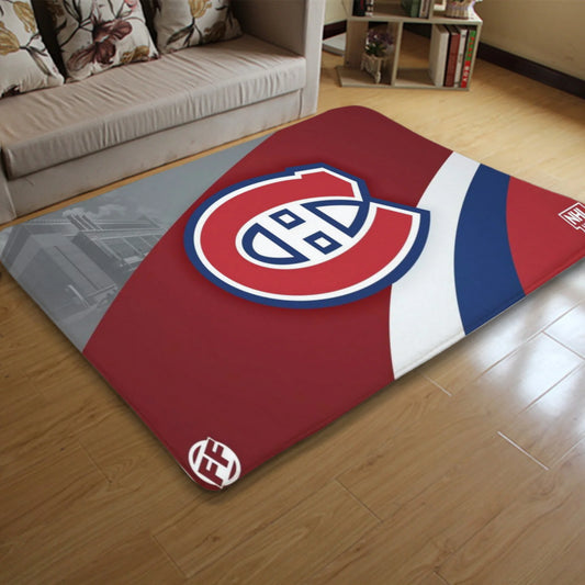 

Tapis hockey Montreal rouge et bleu style sportif