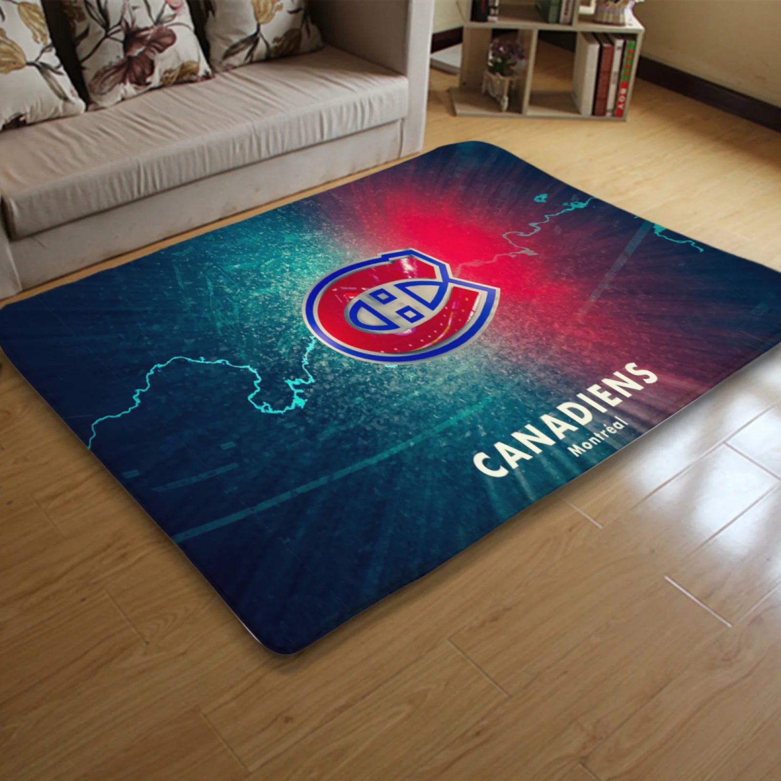 Tapis salon hockey Montreal ambiance sportive