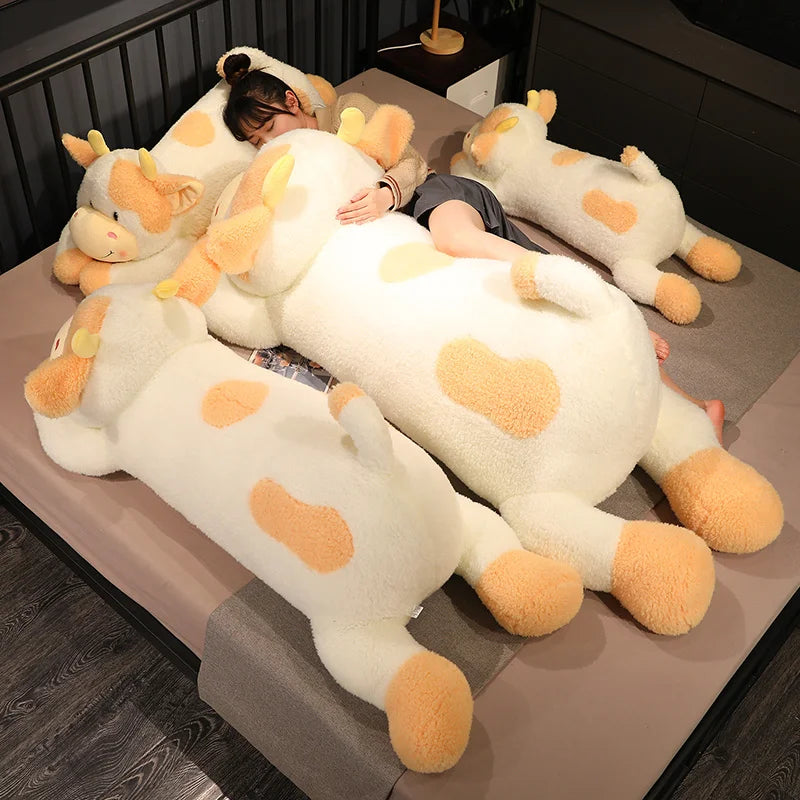 Peluche Vache Géante 90 cm – Coussin Doux et Moelleux pour Enfants