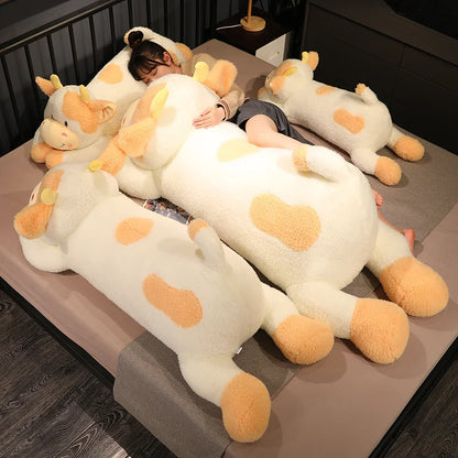 Peluche Vache Géante 90 cm – Coussin Doux et Moelleux pour Enfants