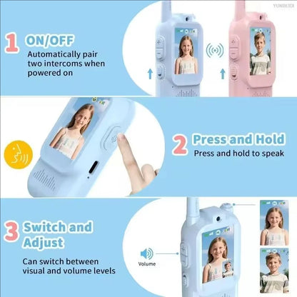 Talkies-walkies vidéo pour enfants – Lot de 2, écran 2 pouces, rechargeables - photo 4