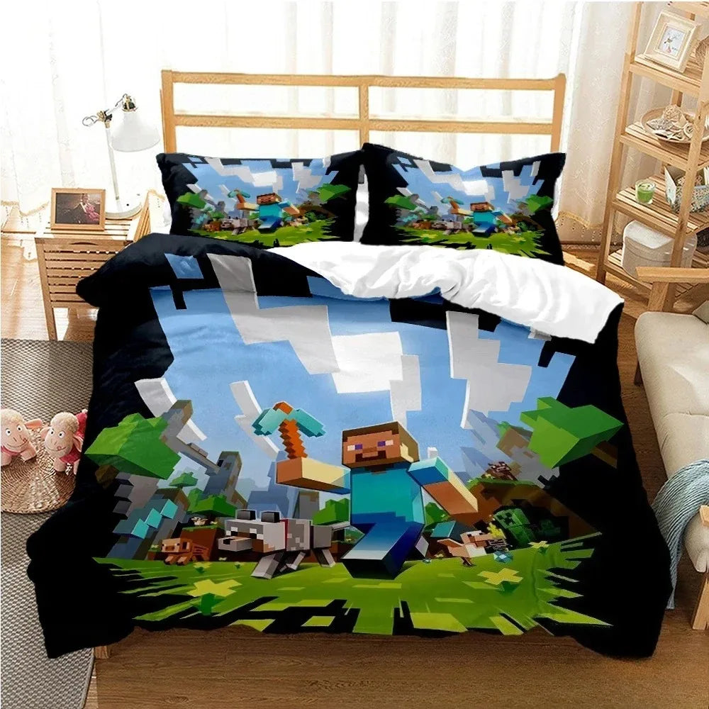 M-Mine craft Pixel bedding set