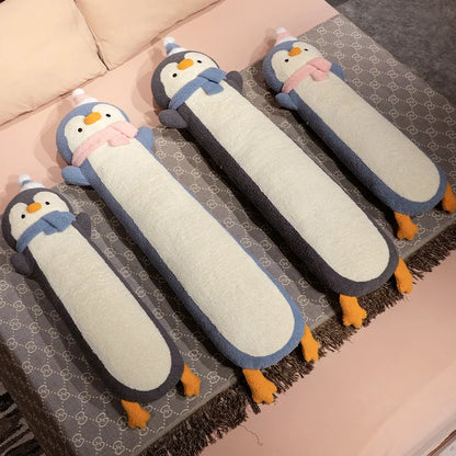 peluche pingouin géante coussin long doux