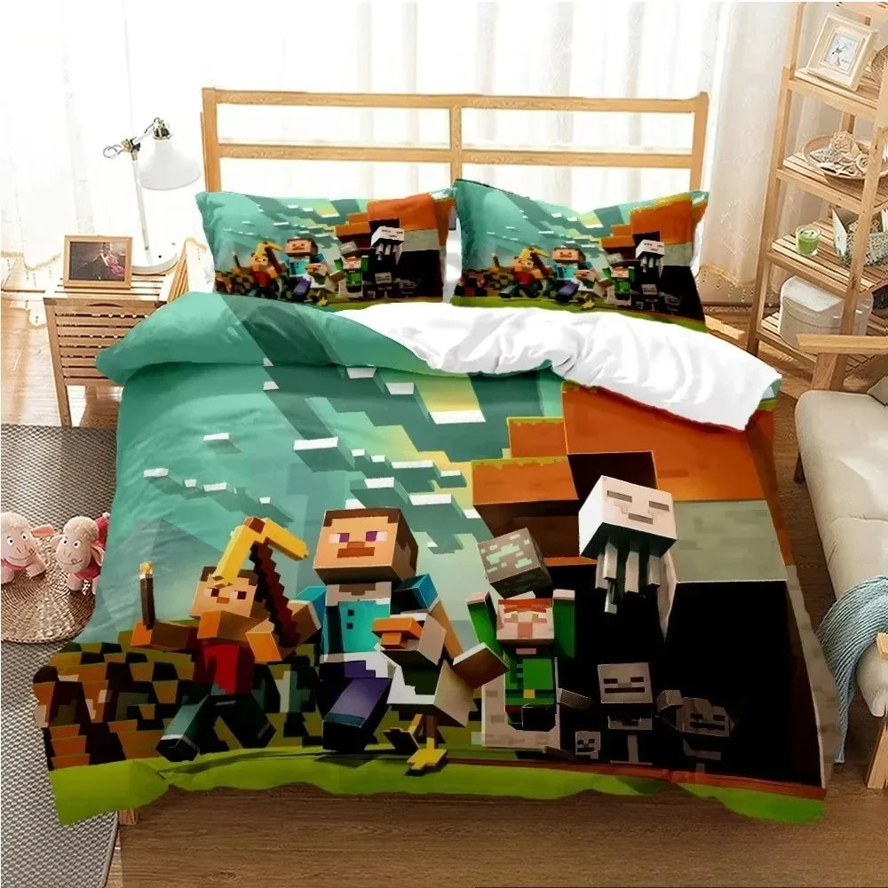 M-Mine craft Pixel bedding set