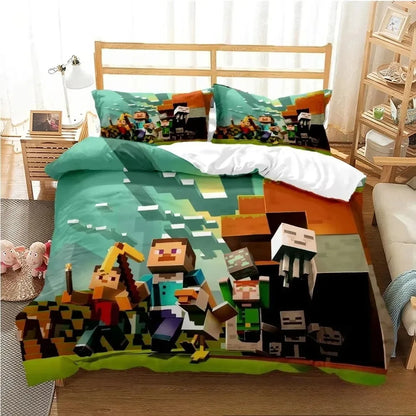 M-Mine craft Pixel bedding set