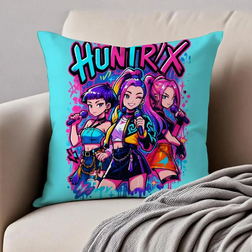 Housse de Coussin Style Anime Coloré Pop