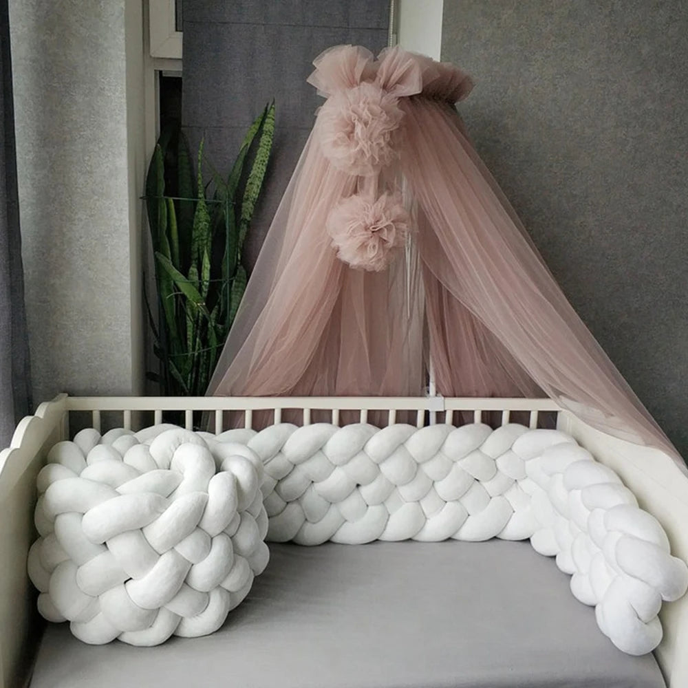 Contour de lit tressé à 6 nœuds en coton, accessoire textile décoratif