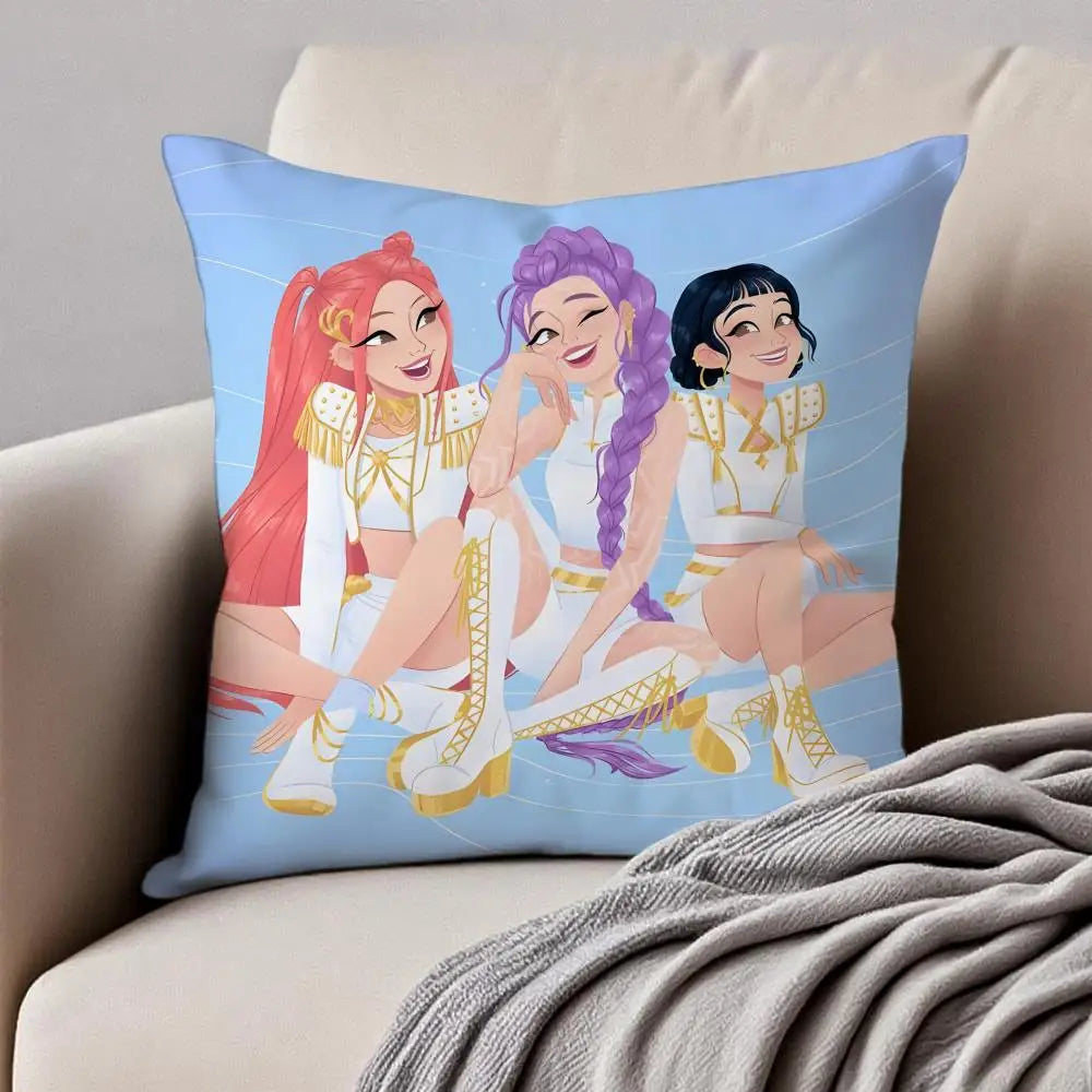 Housse de Coussin Style Anime Coloré Pop