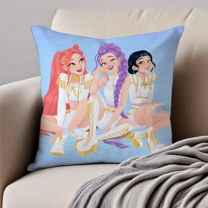 Housse de Coussin Style Anime Coloré Pop
