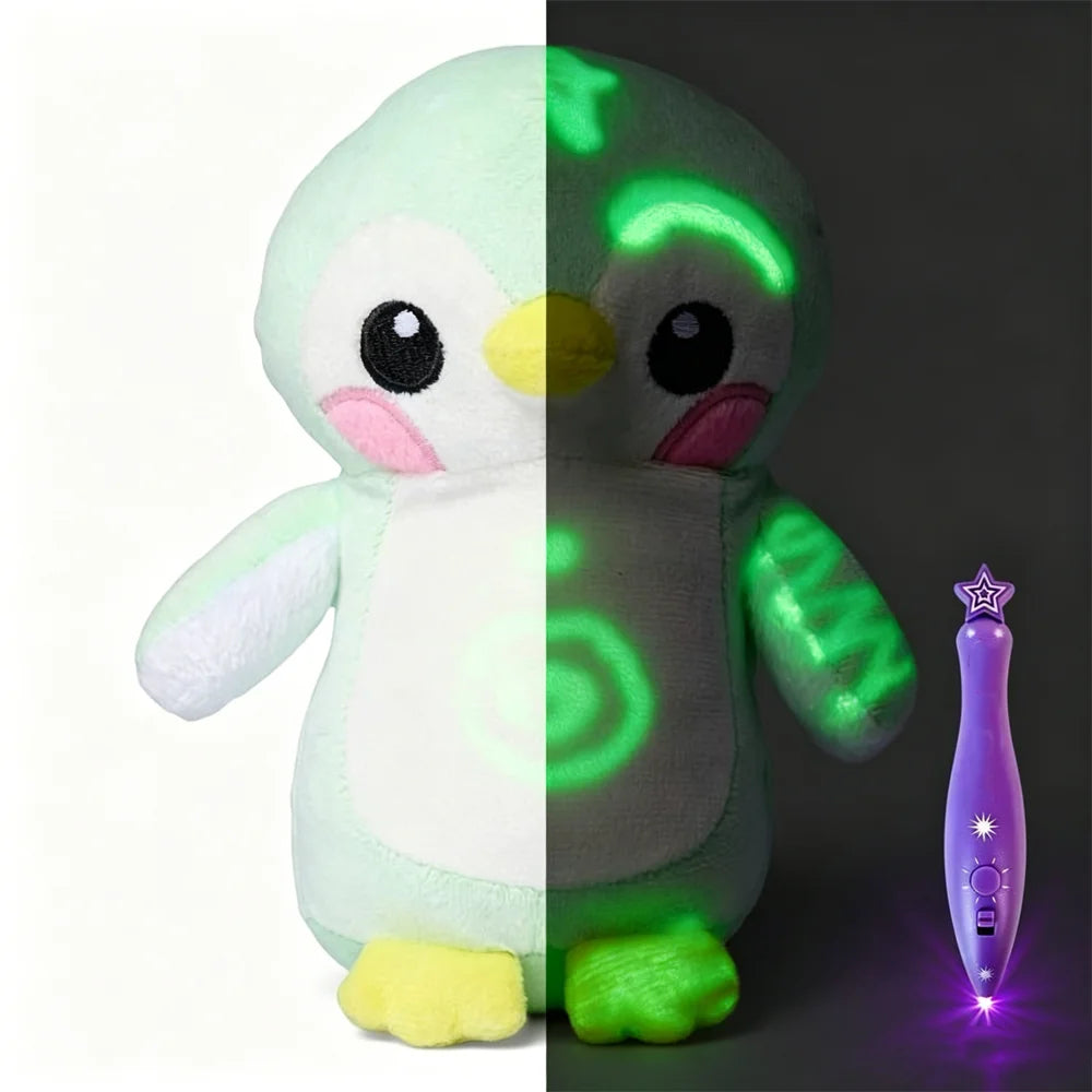 Peluche Lumineuse à Dessiner – Compagnon Doux avec Stylo UV Effaçable
