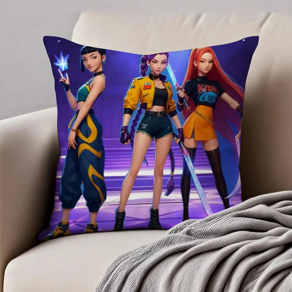 Housse de Coussin Style Anime Coloré Pop